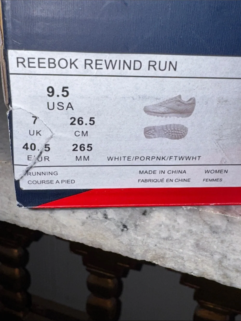 Reebok White Sneakers with Light Pink Accents